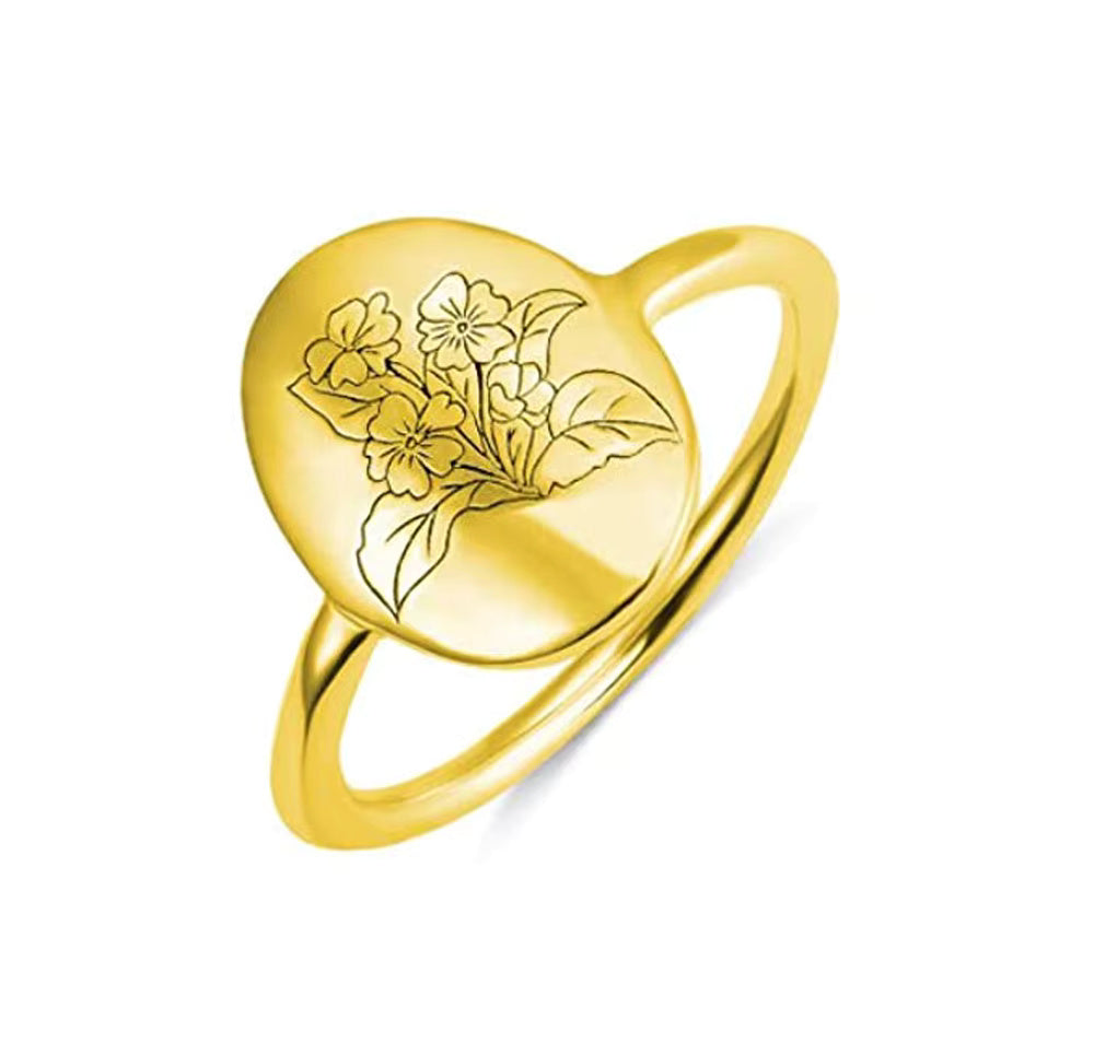 Floral Engraved Rings