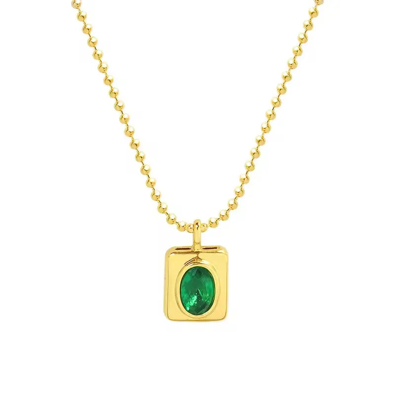 Emerald Pendant Necklace