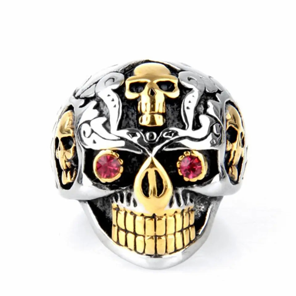 Red Eyes Skull Rings