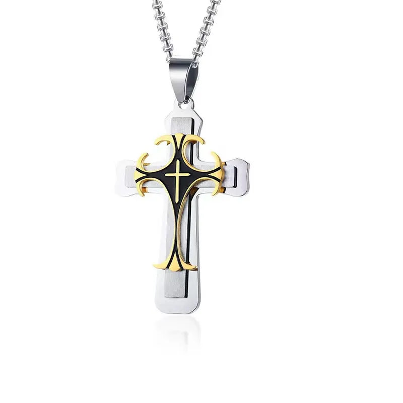 Triple Layer Cross Pendant