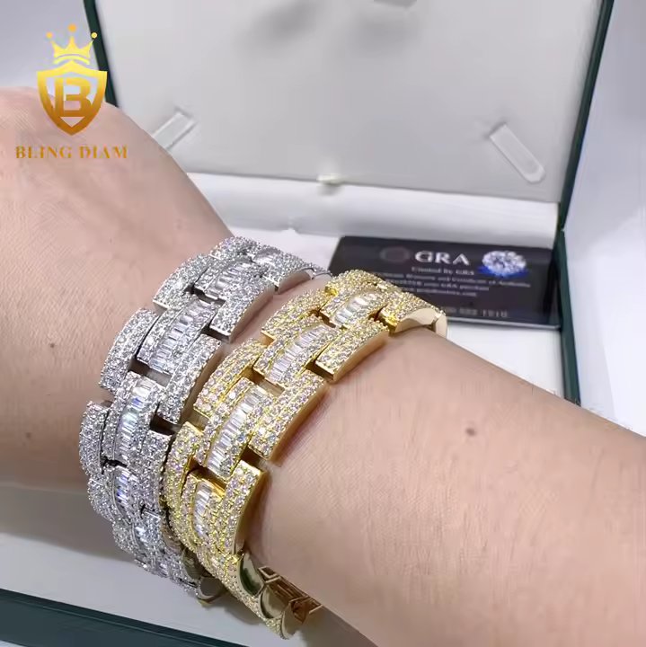 Wide Cuban Link Bracelet - 16mm Moissanite, Available in Gold Plated or Silver