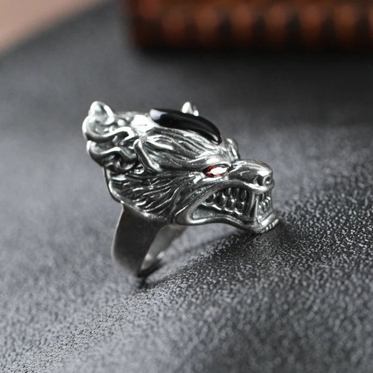 Wolf Head Ring