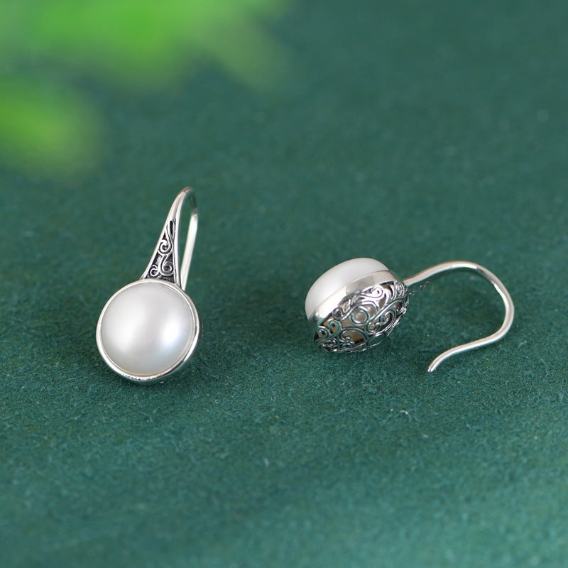 Inlaid Freshwater Pearl Earrings