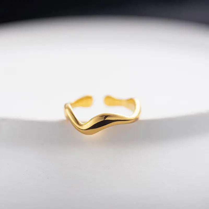 Gold Ripple Ring