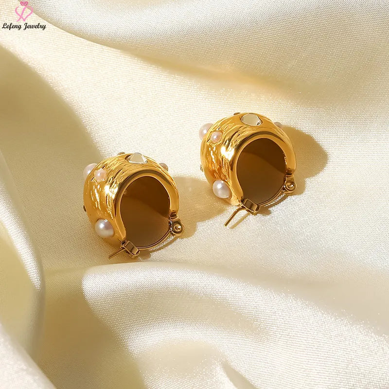 Zircon Pearl Hoops