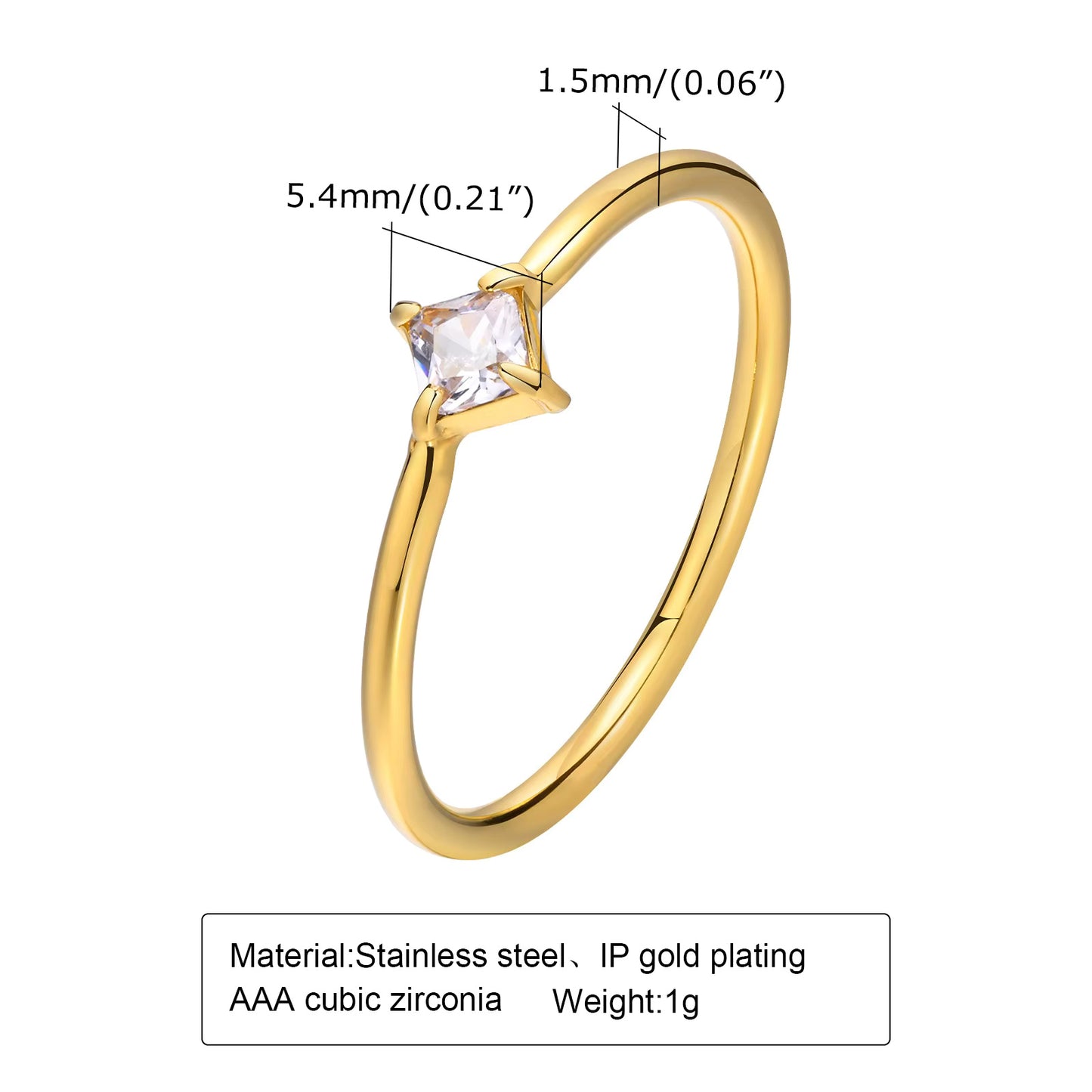 Gold Zircon Ring