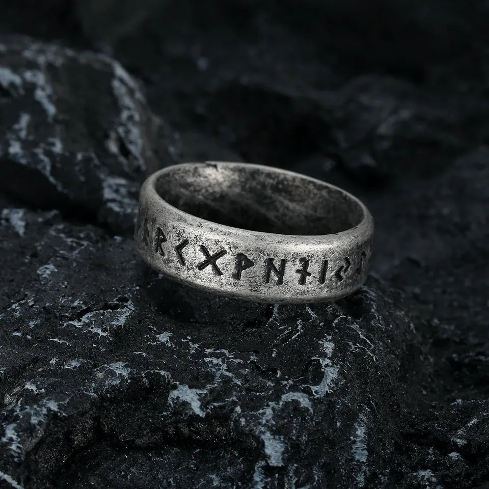 Stainless Steel Rune Ring