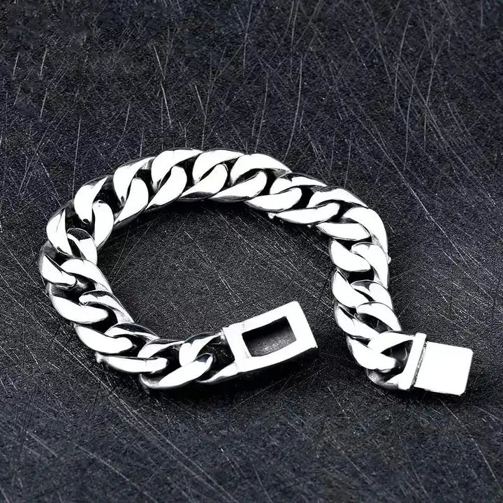 Skeleton Skull Cuban Link Chain Bracelet