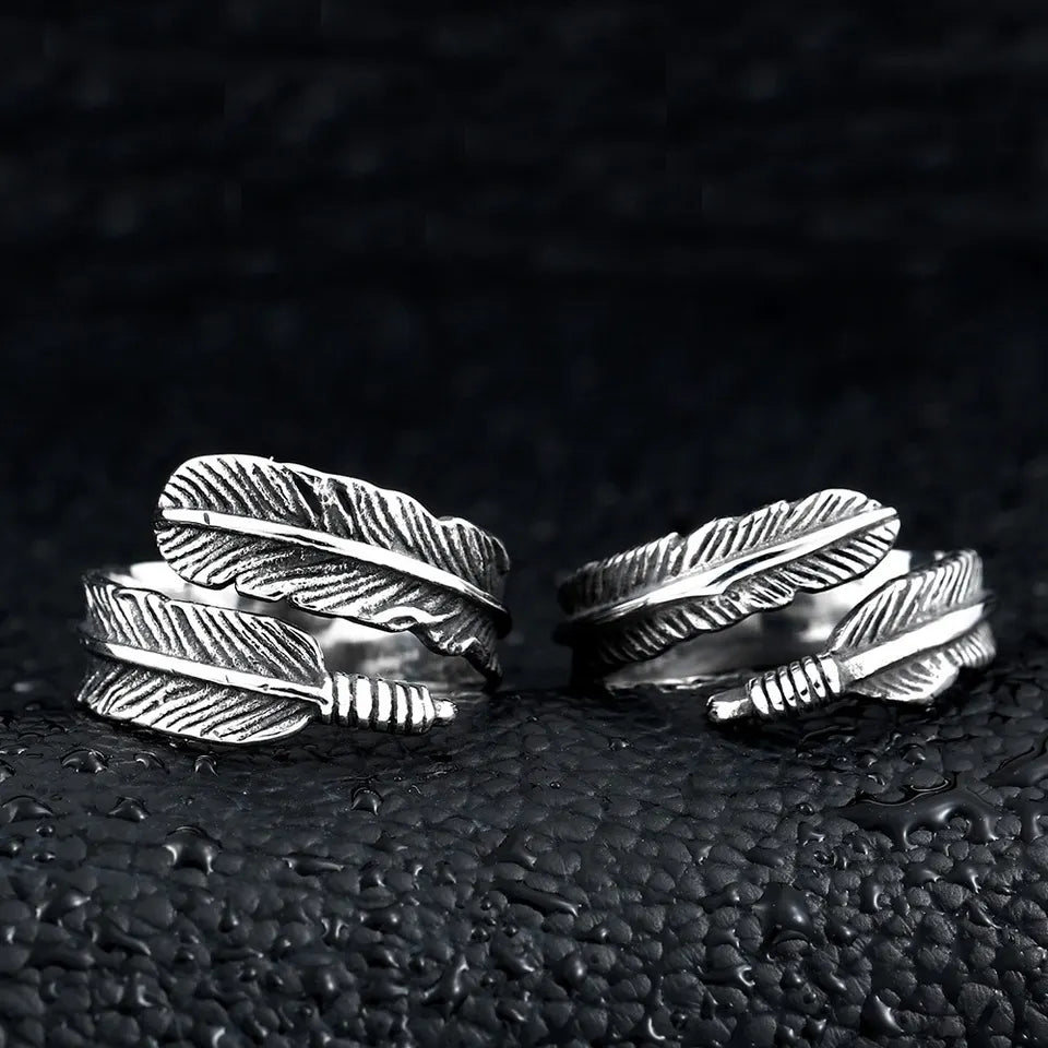 Silver Feather Ring