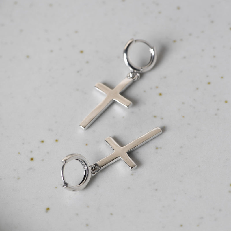 Rock Cross Stud Earrings