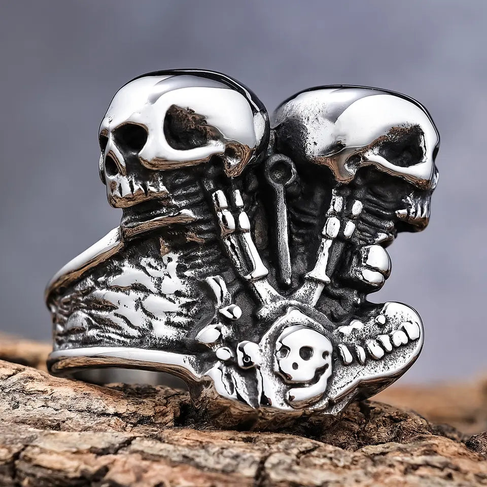 Skull Bone Motorcycle Engine Ring