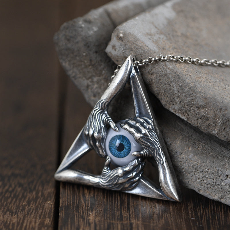 Triangle Hand Eye Necklace
