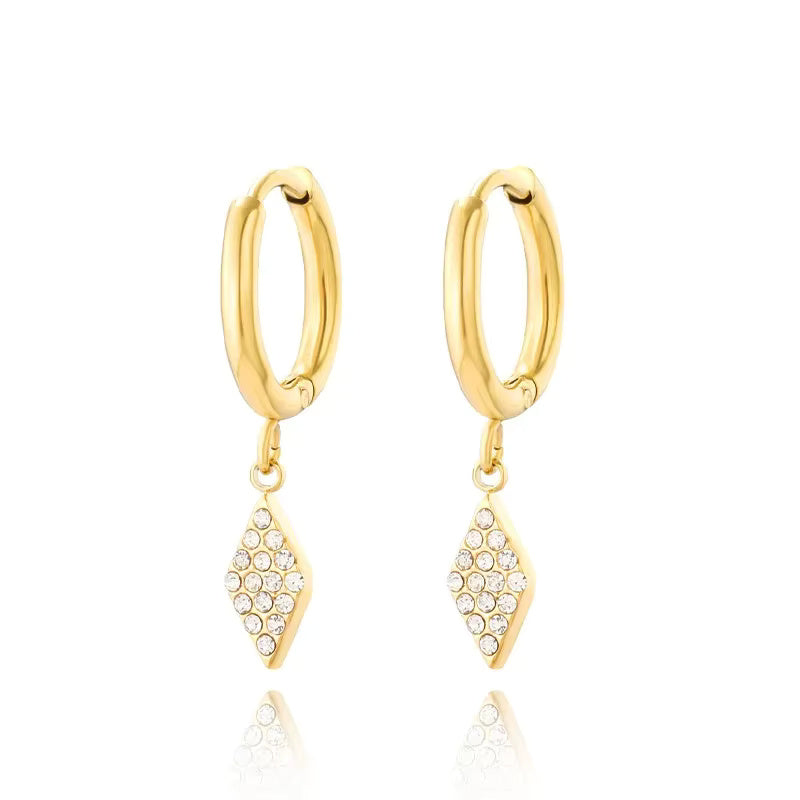 Zircon Butterfly Moon Square Heart Star Love Stud Earrings