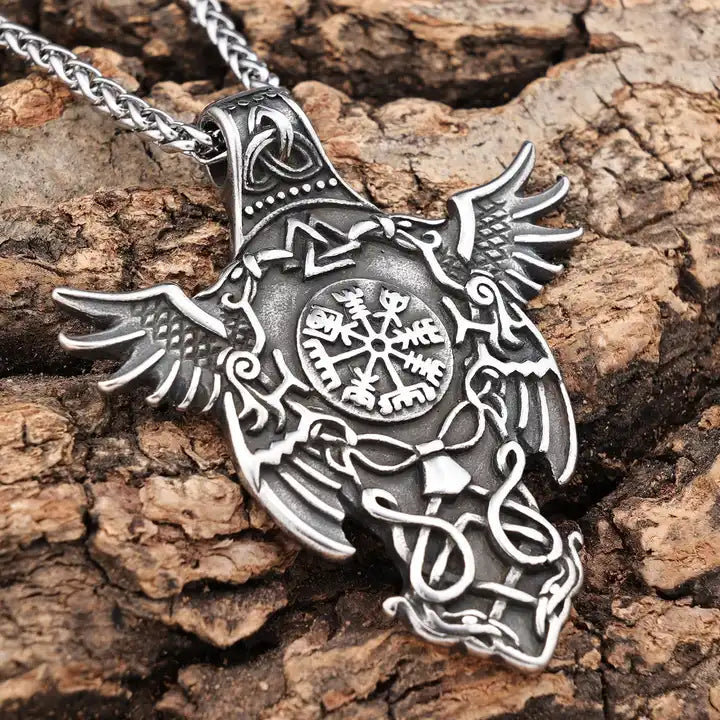 Odin's Ravens Vegvisir Pendant
