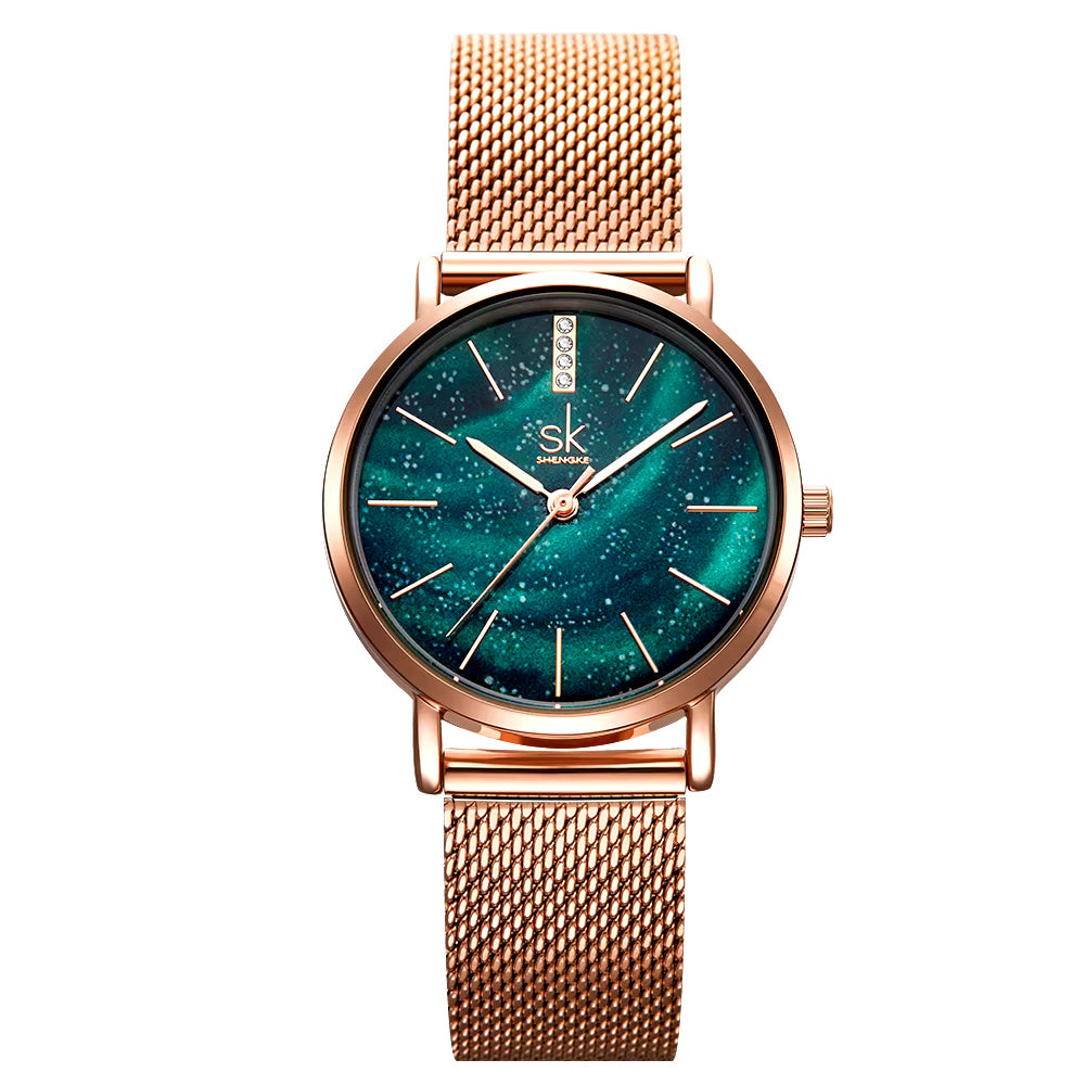 Green and Gold Starry Sky Watch