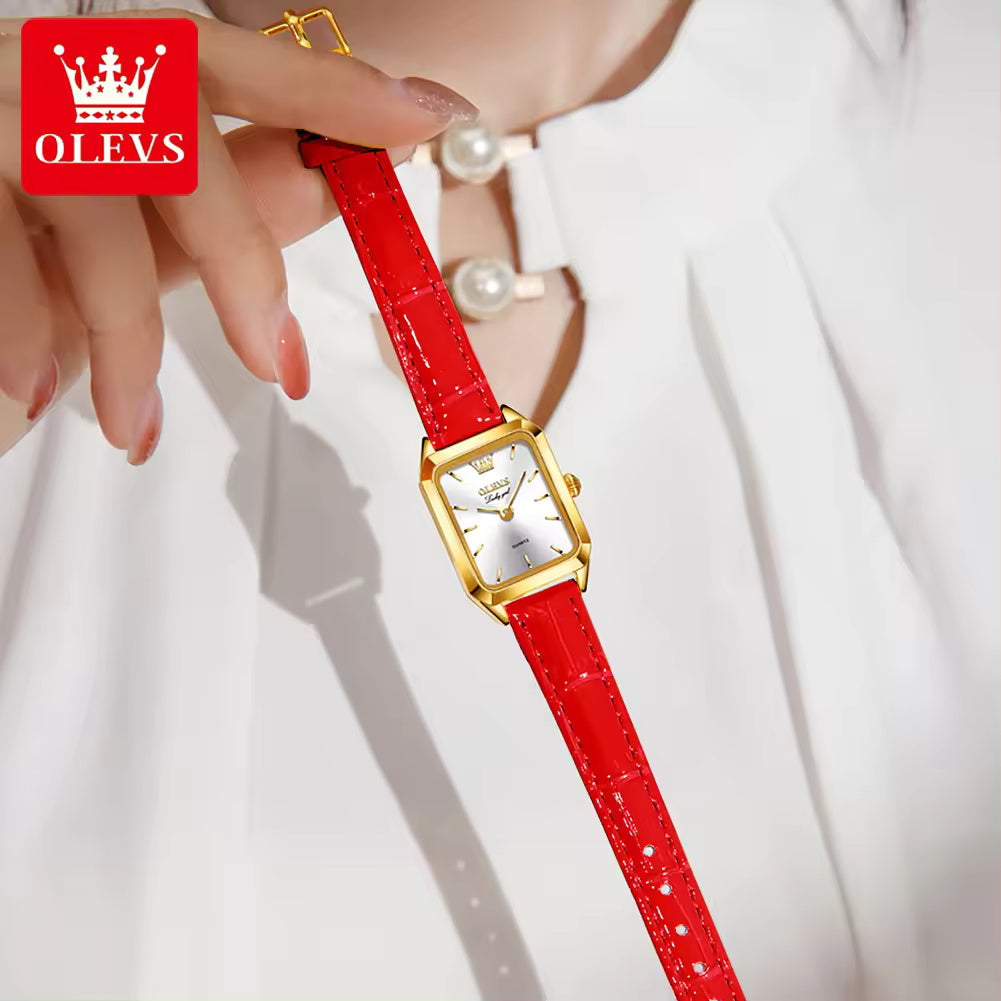 Red and Gold Square Watch
