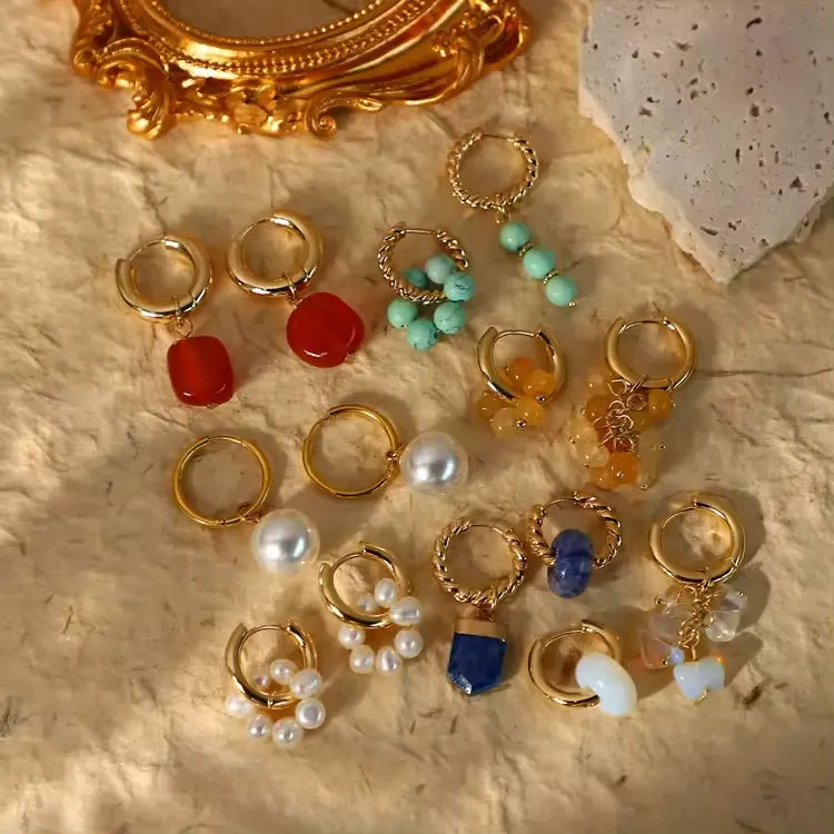 Baroque Pearl Hoops