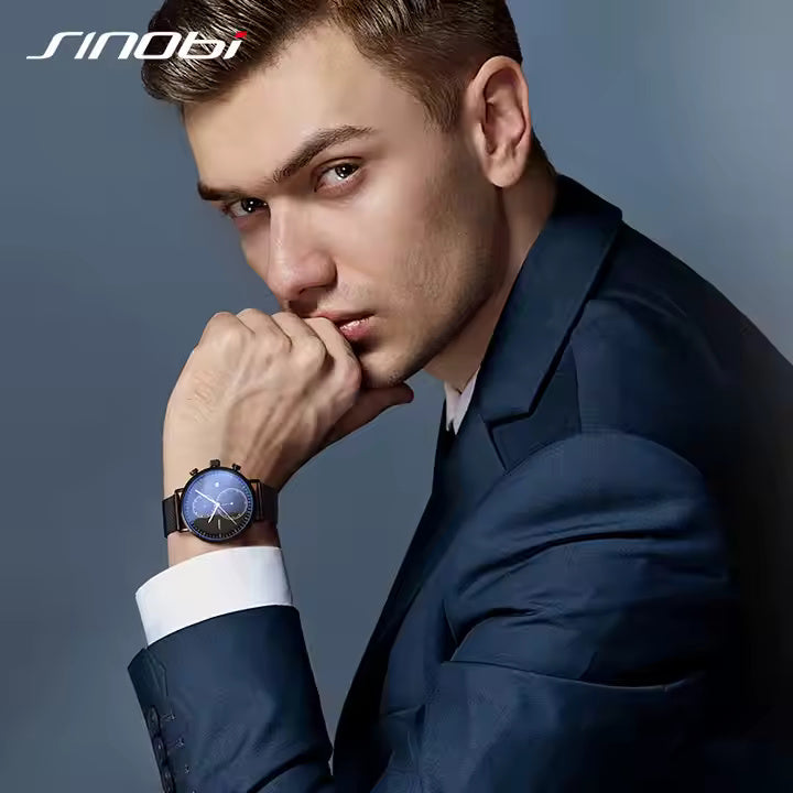 Sleek Black Chronograph Watch