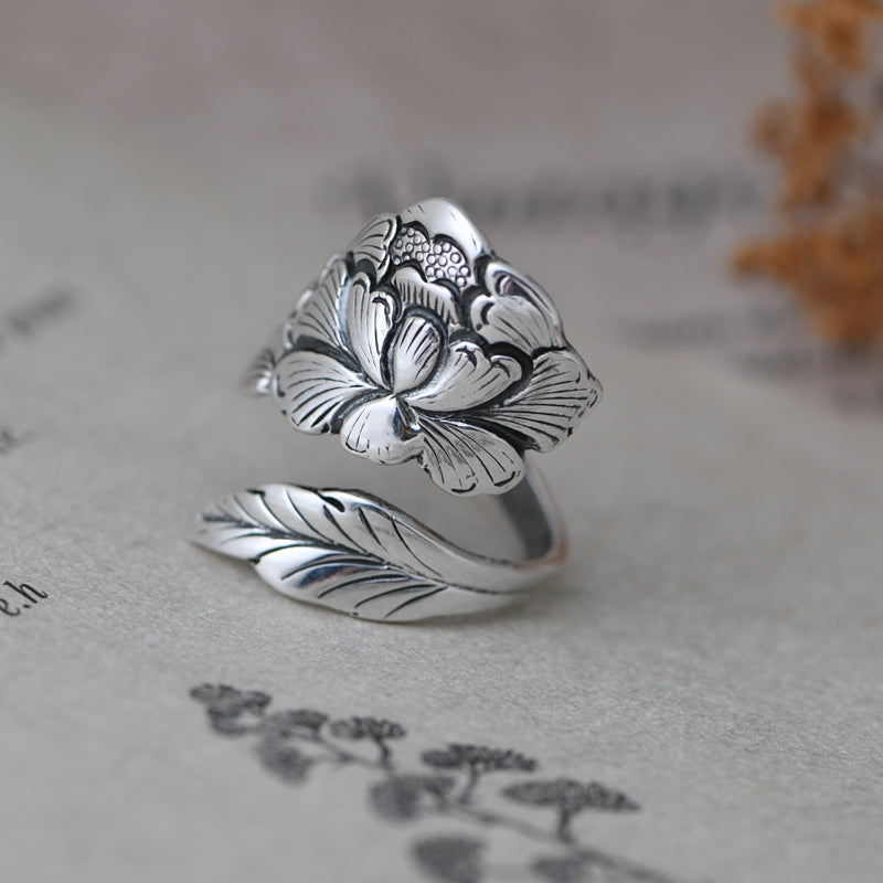 Peony flower Ring
