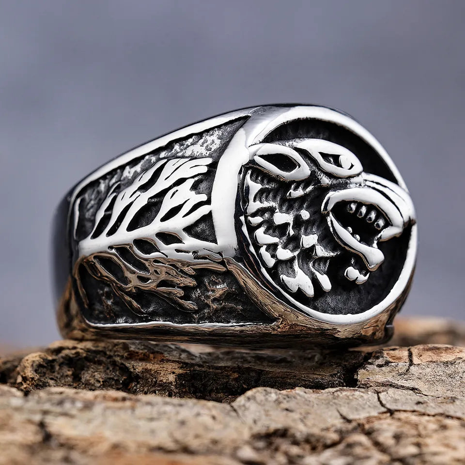 Wolf Head Ring
