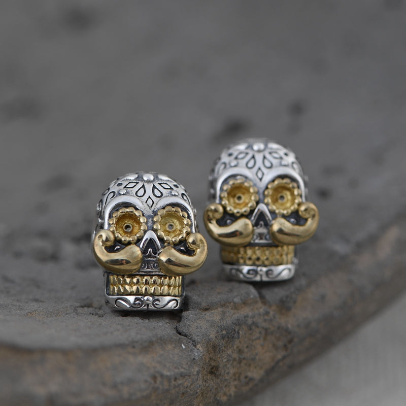 Bearded Skull Earrings