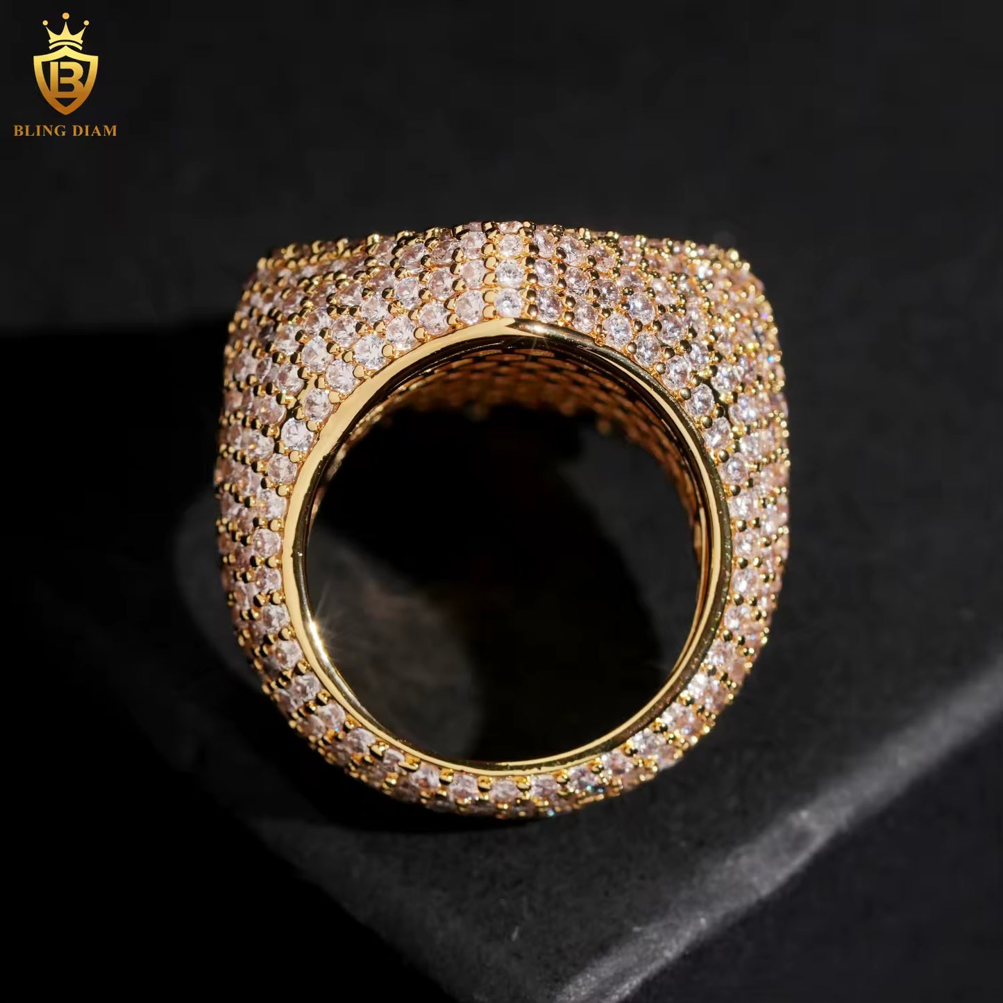 Baguette-cut cross moissanite ring