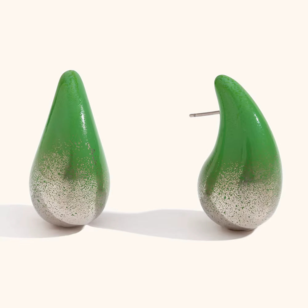 Enamel Gold Earrings