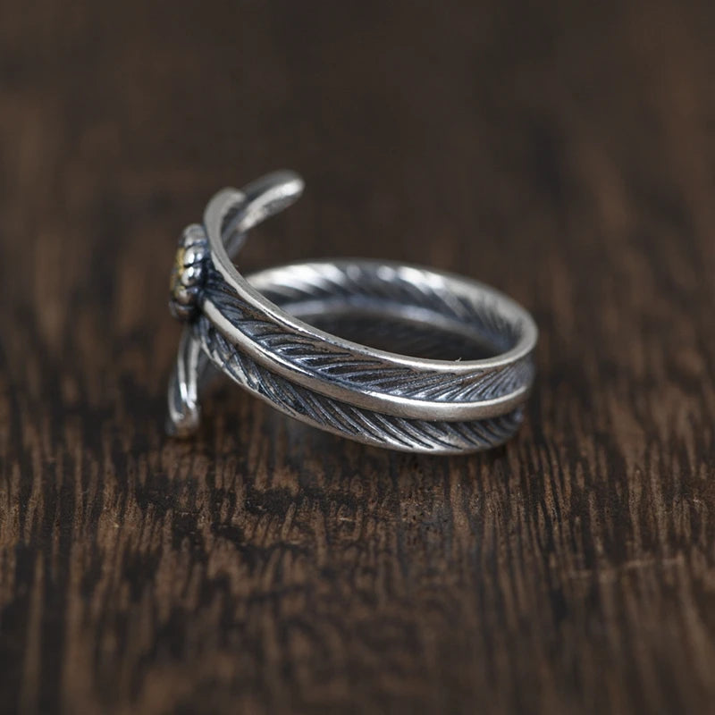 Retro Feather Ring