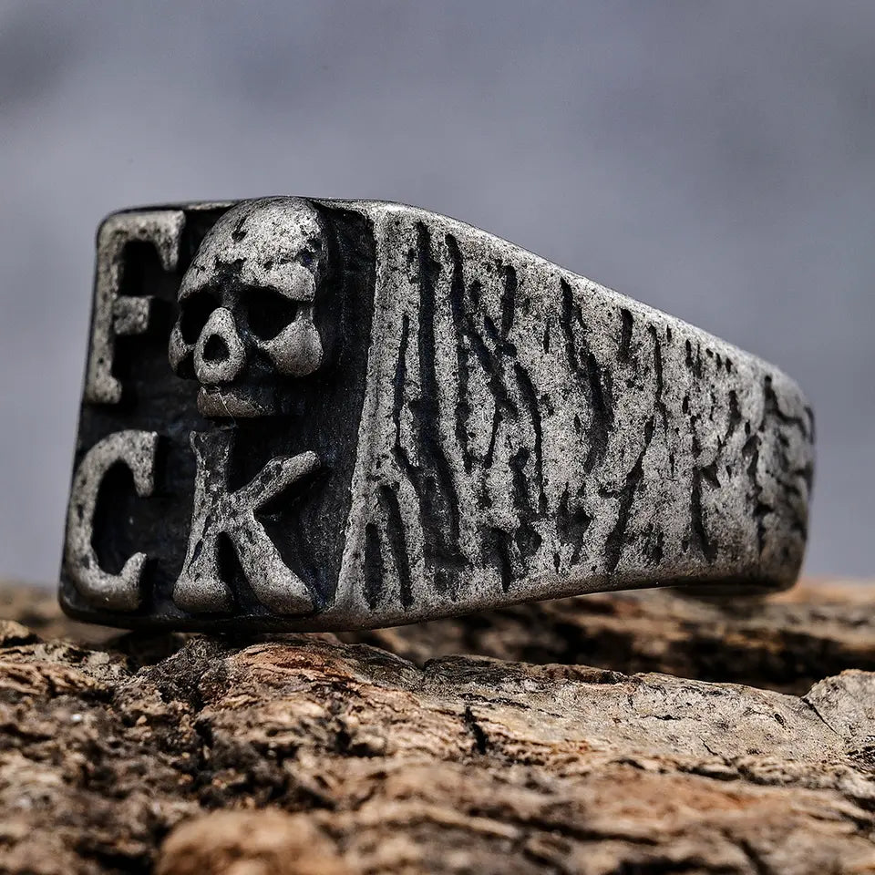 Profanity Skull Ring