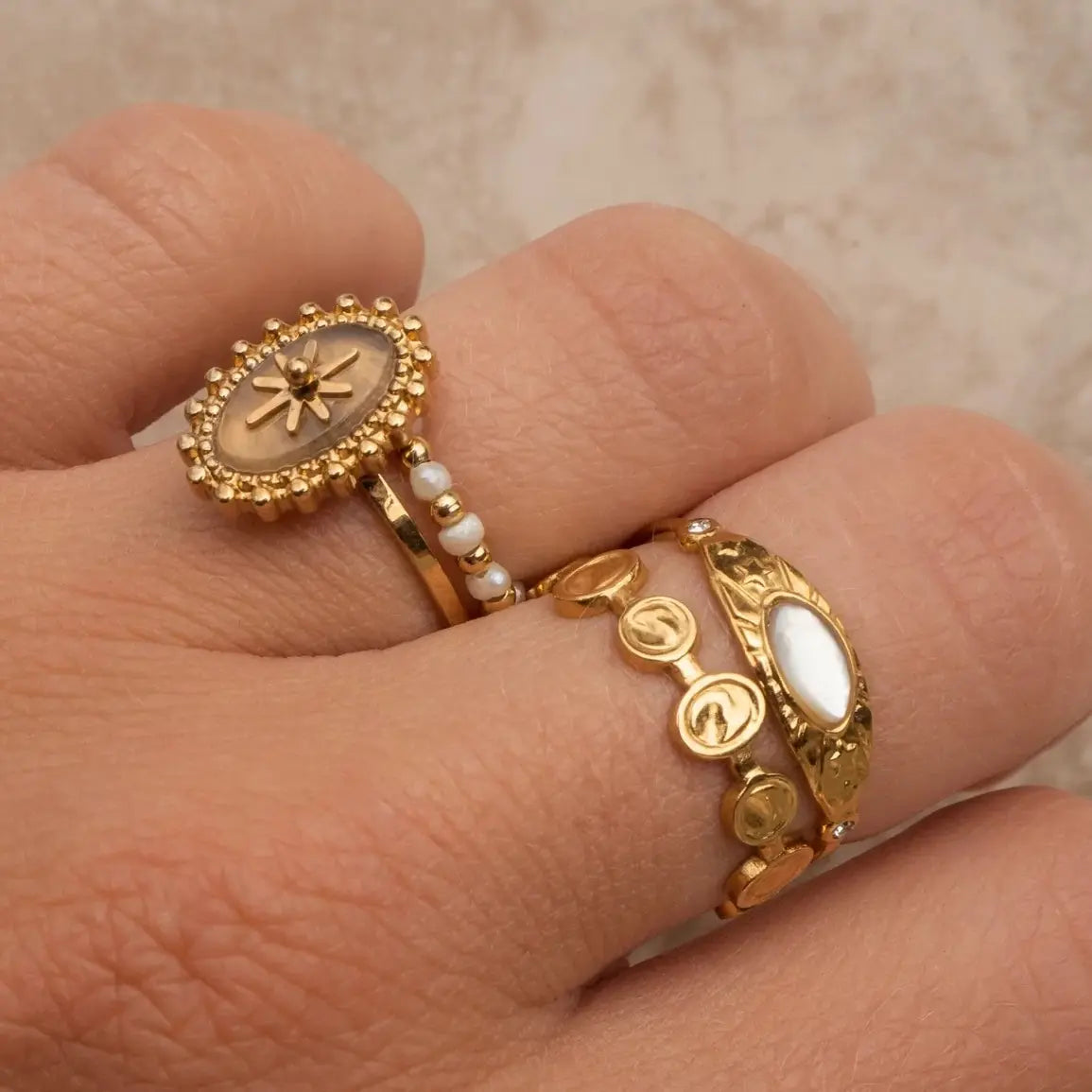 Sun Star Open Rings