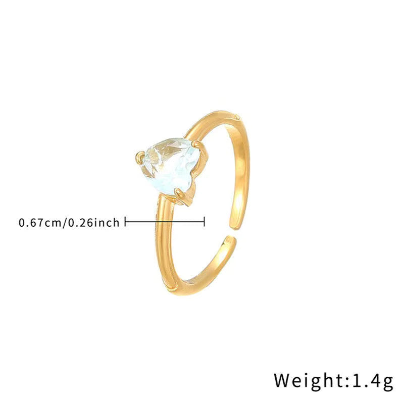 Love Heart Shaped Zircon Ring