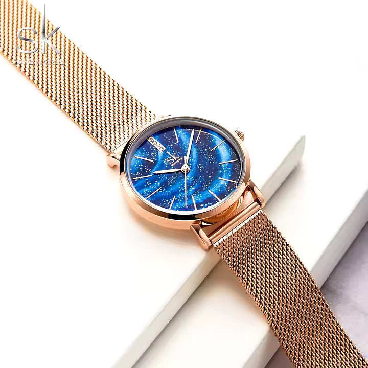 Green and Gold Starry Sky Watch