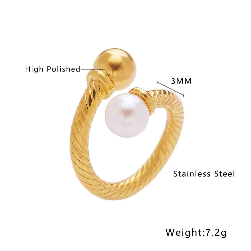 Rhinestone Pearl Ring