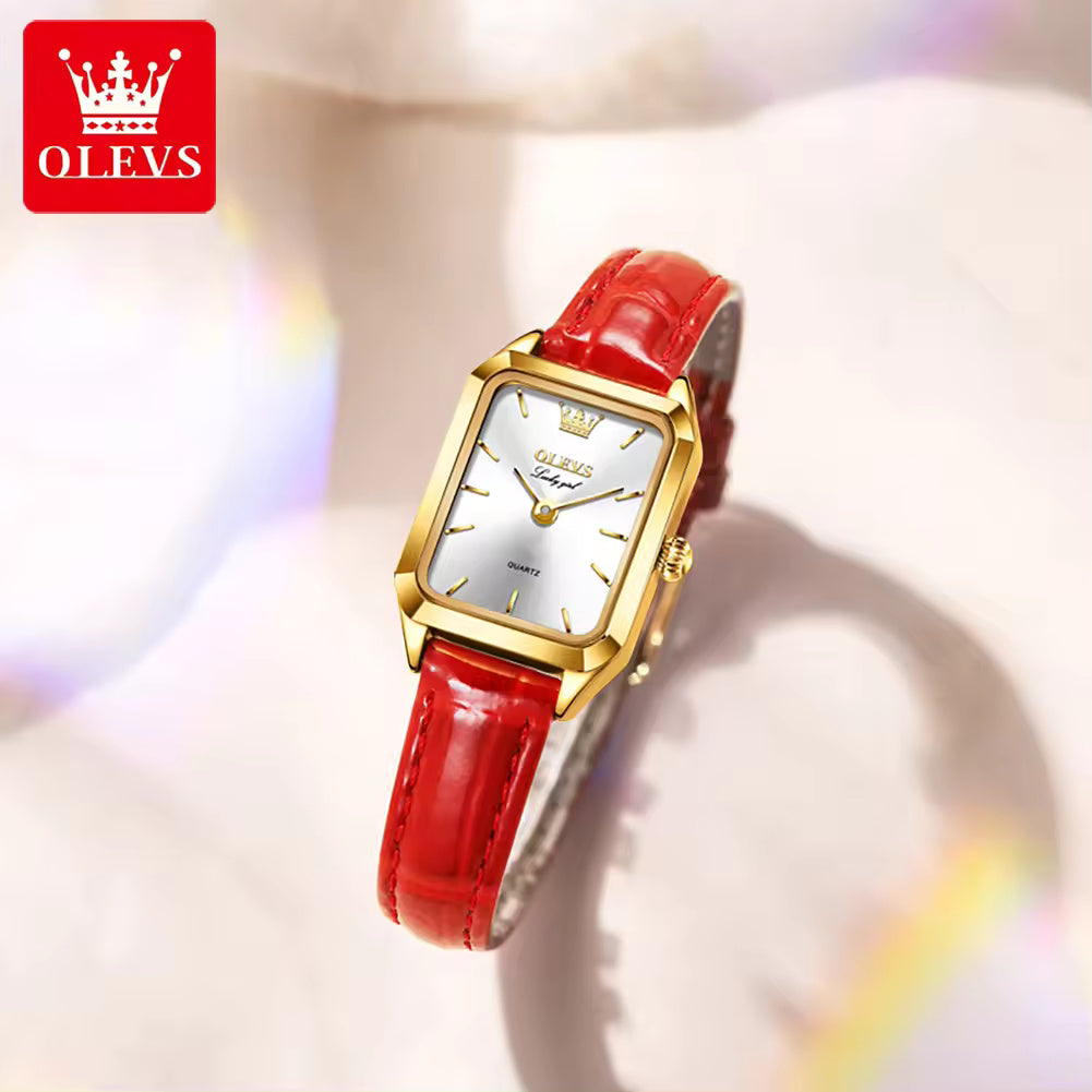 Red and Gold Square Watch