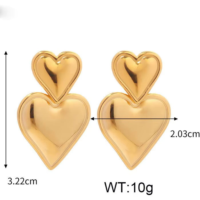Two-tone Heart Earrings