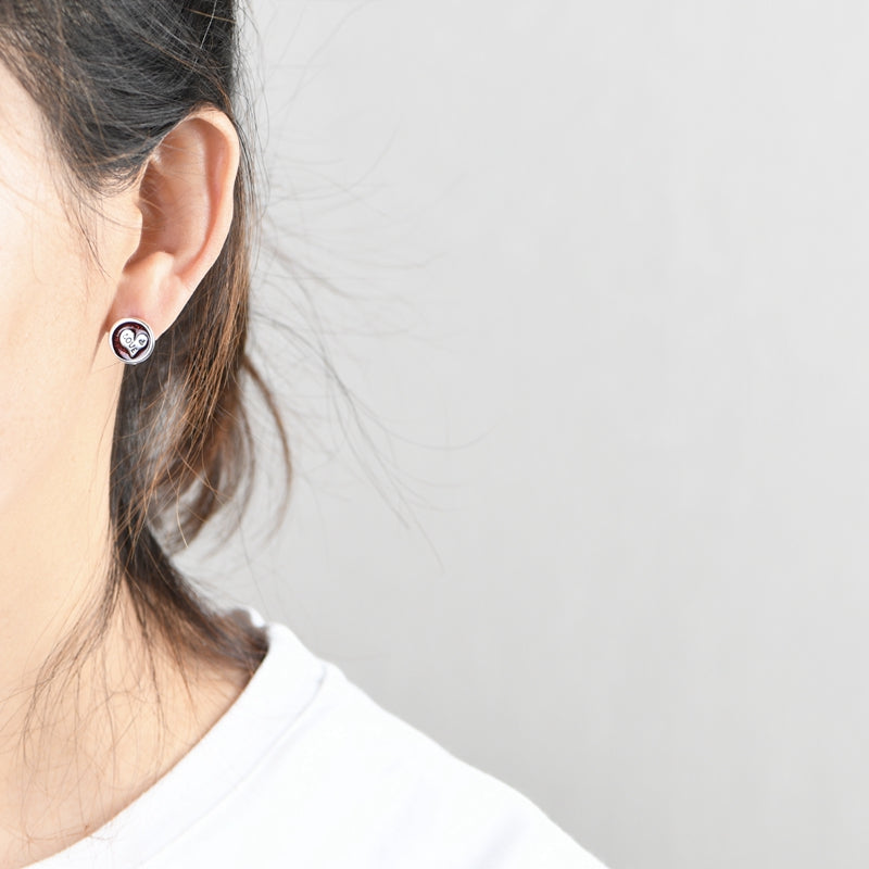 Oil Drop Heart love Earrings
