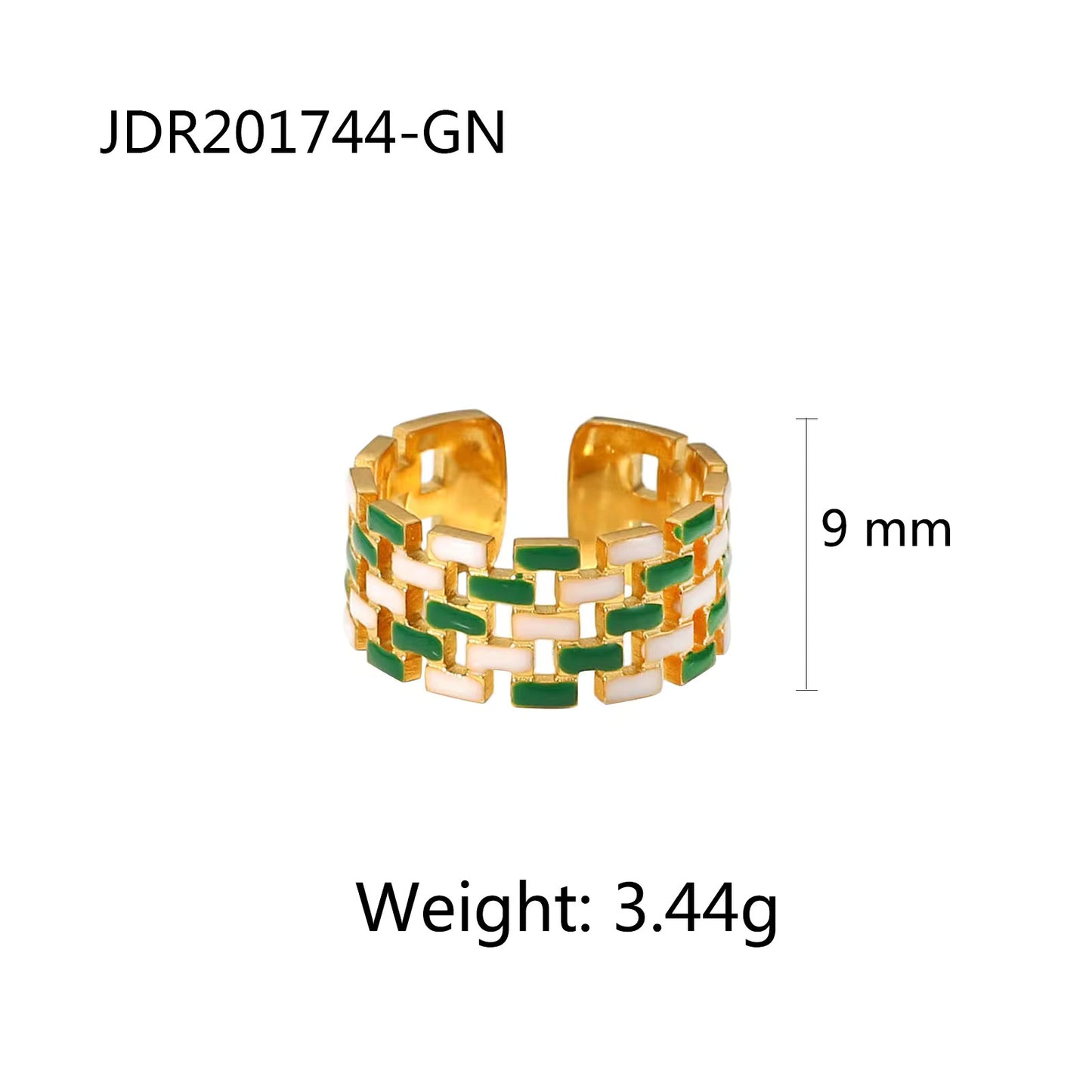 Gold Plated Geometric Colorful Enamel Knuckle Snake Finger Rings