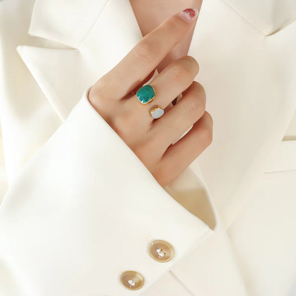 Gold Enamel Ring