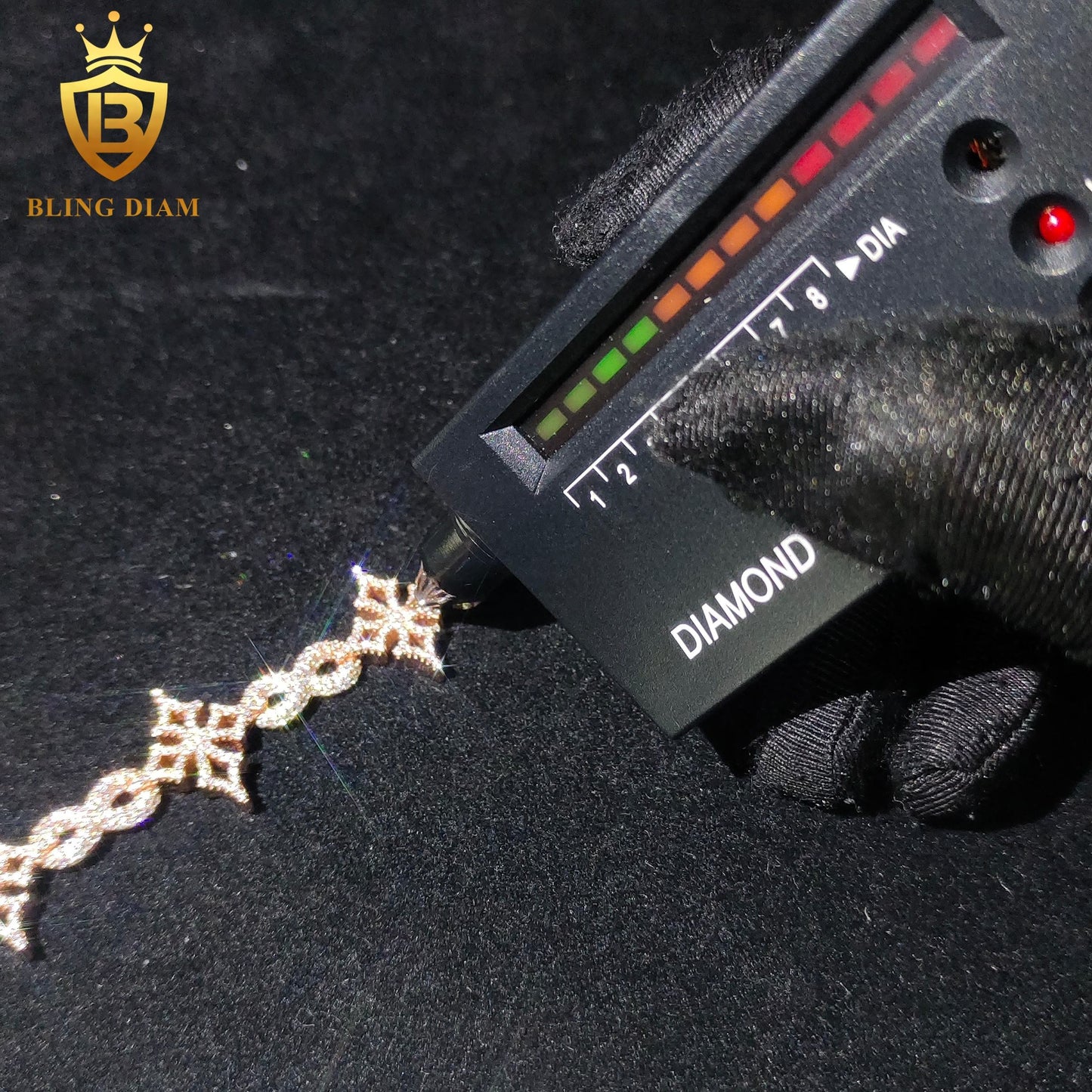 Iced Out Cross Moissanite Cuban Bracelet