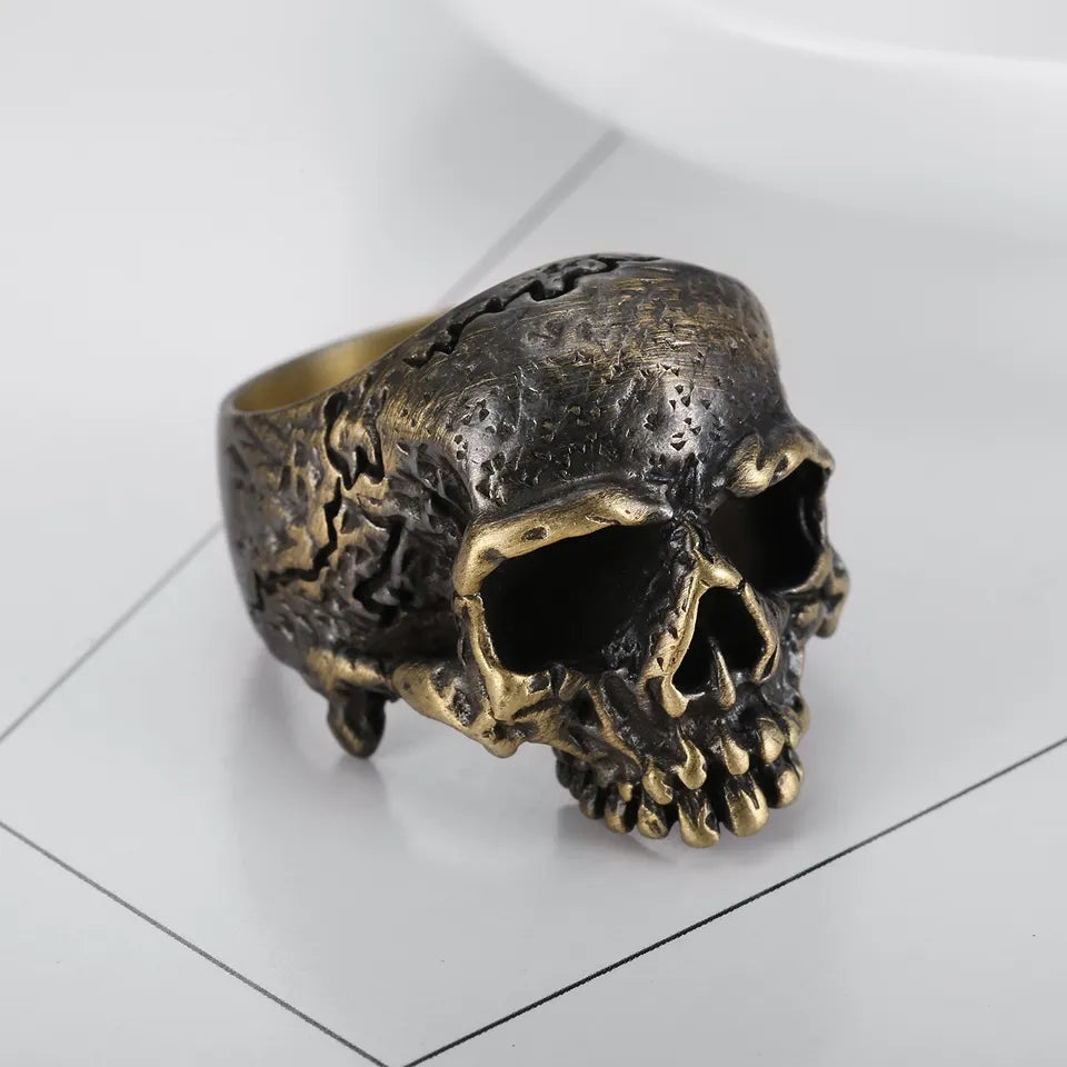 Greek mythology demon skull ring