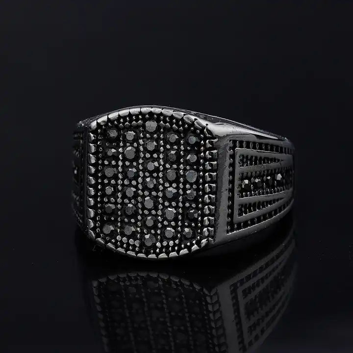 Pave inlaid zircon ring