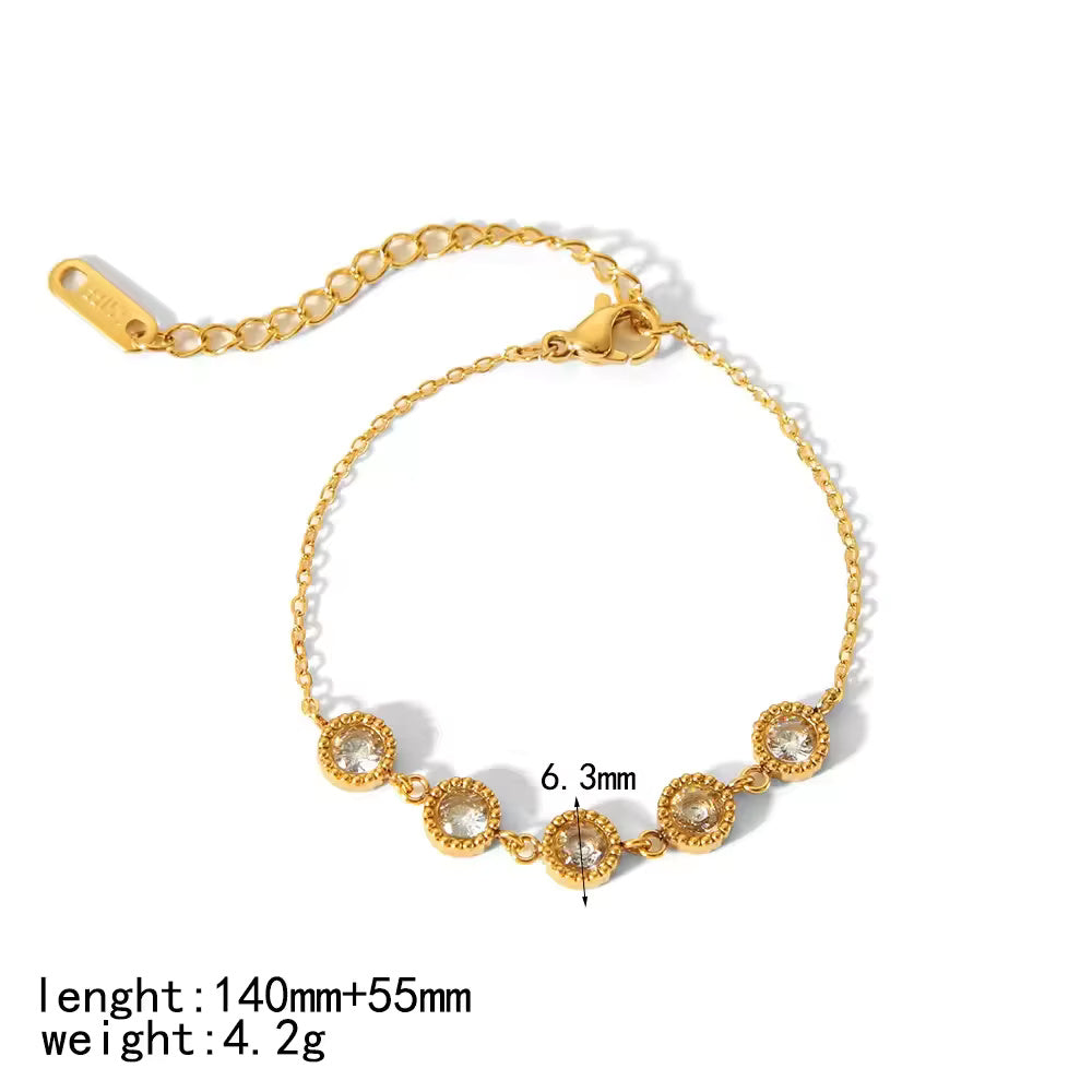 Zircon Dainty Elegant Muliti Charm Bracelet