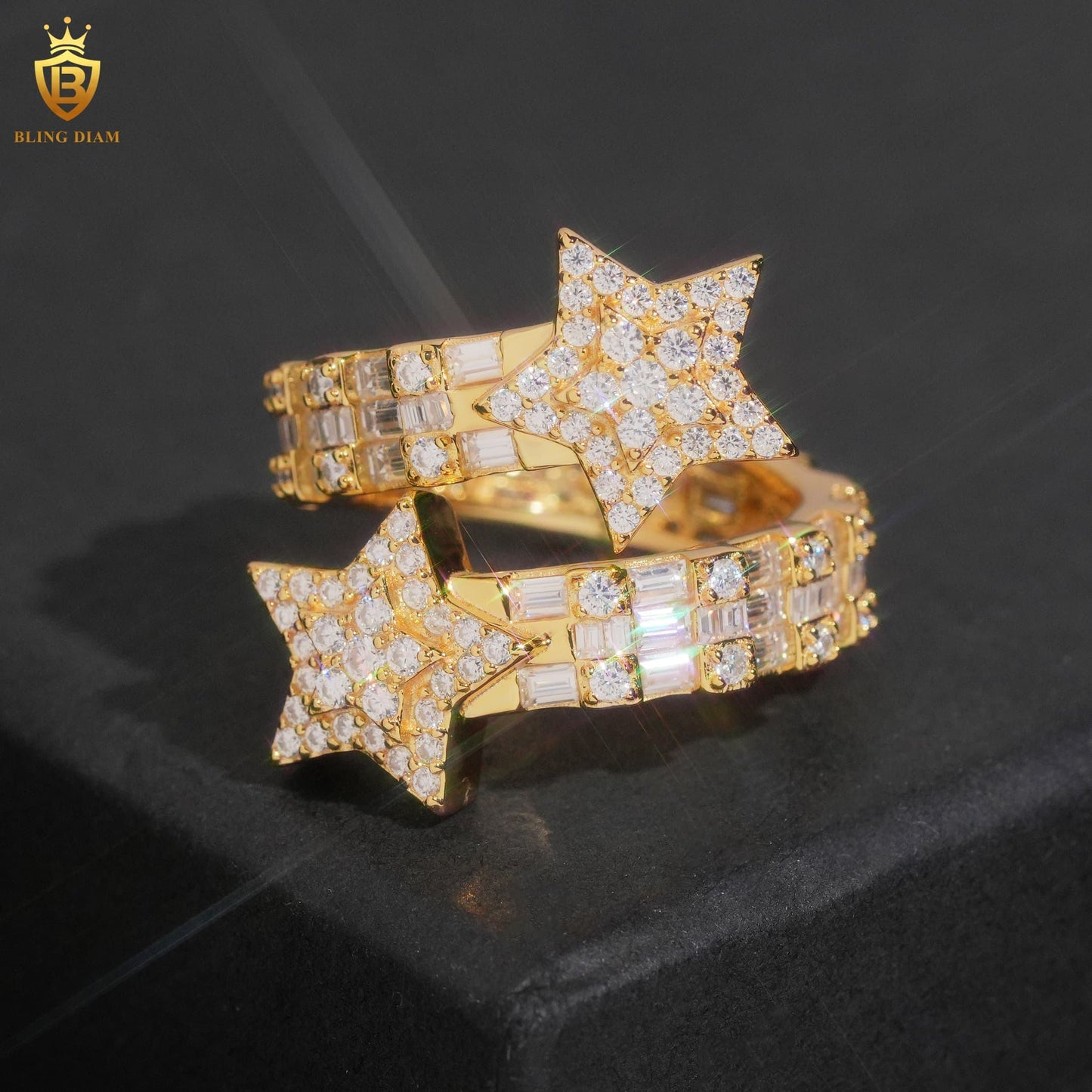 Star-design moissanite ring