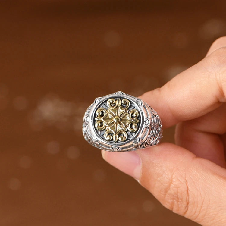 Ivy Gold Cross Ring