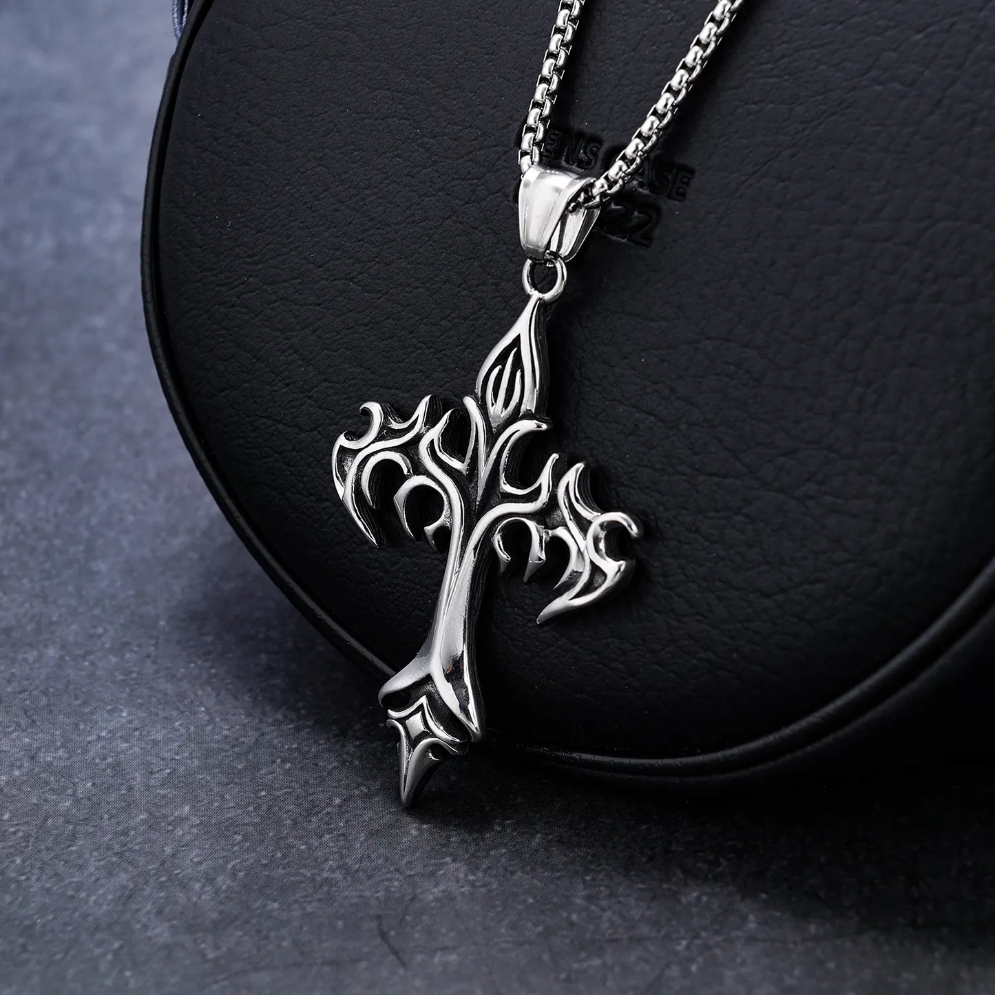 Gothic Flame Cross Pendant