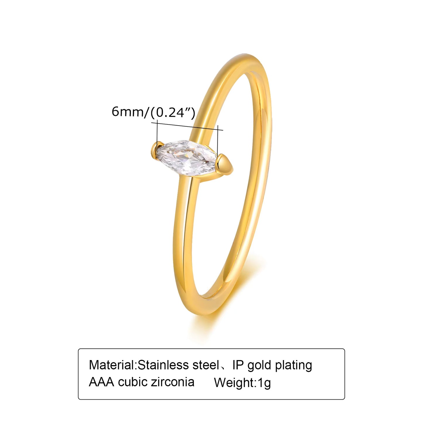 Gold Zircon Ring