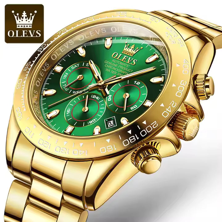 Gold Green Watch