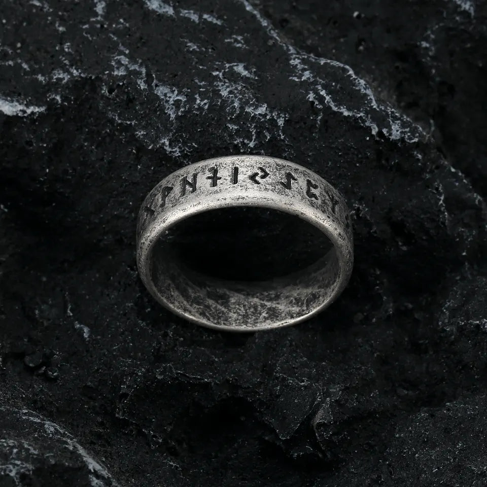 Stainless Steel Rune Ring