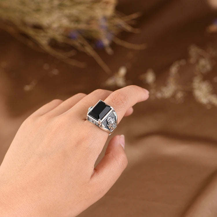 Black Agate Ring