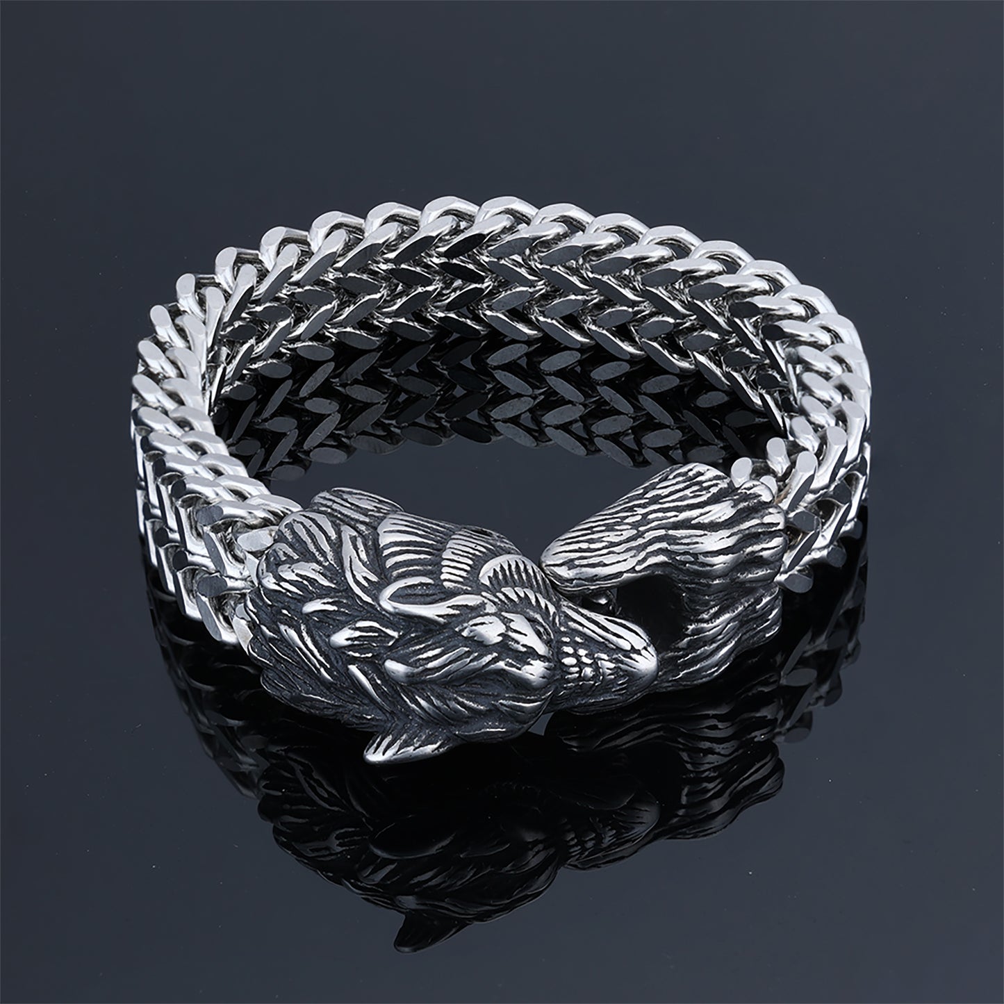 Viking Wolf Head Bracelet